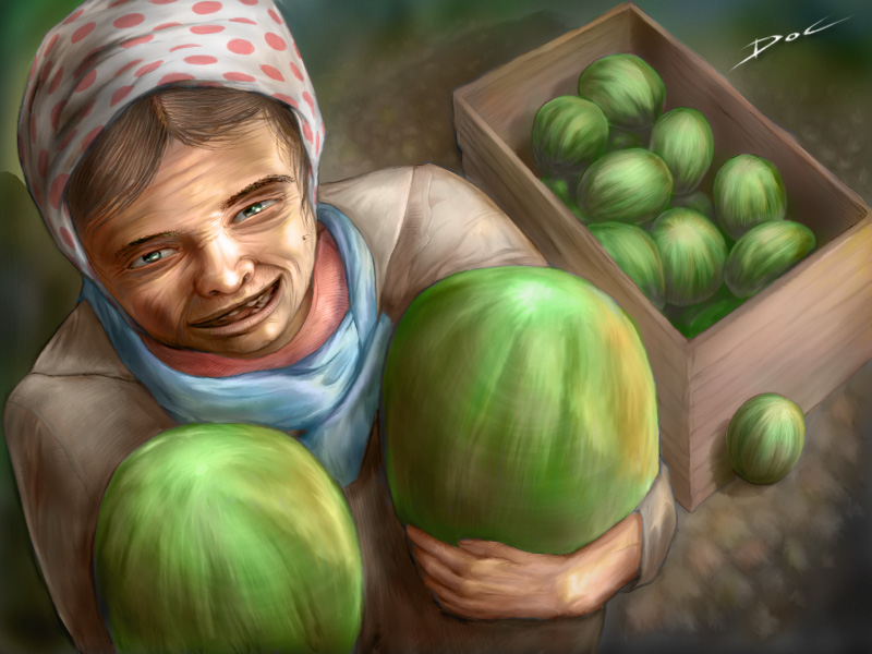 Female Melon Display Extraordinaire